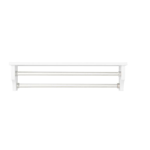 Alaterre Furniture Dover 27" W Bathroom Shelf with 2 Towel Rods ANDO74WH